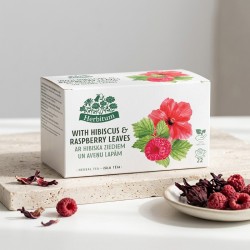 HERBITUM Hibiscus and Raspberry Leaves Herbal Tea | Acorustea.eu